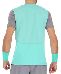 Мужская теннисная футболка Lotto Top IV Tee - green 929c/quicksilver