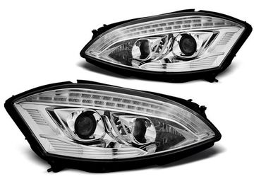 Передние фары tube light chrome для Mercedes S W221
