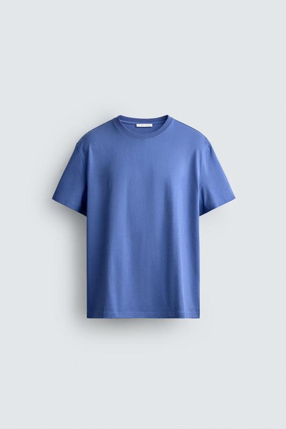 ZARA ФУТБОЛКА MEDIUM WEIGHT БАЗОВАЯ, ЯРКО-СИНИЙ