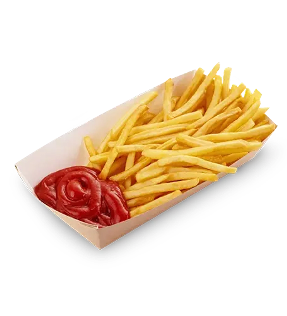 Упаковка для бургера, картофеля фри, чиабатты, лотки Fast Food ECO TRAY 800 (100шт/уп) 85х190х42