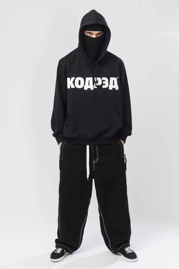 Худи Base Hoodie Wide Summer Лого ТМ Антрацит/Белый принт КОДРЭД - фото 5