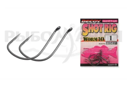 Крючок Decoy одинарный Worm 10 #1 (9 шт.)