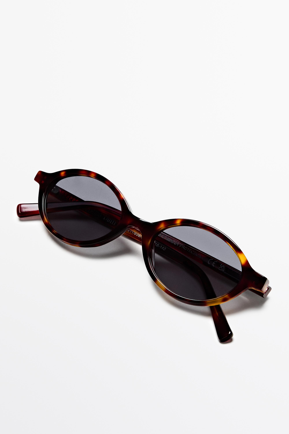 Massimo Dutti Овальные солнцезащитные очки, коричневый