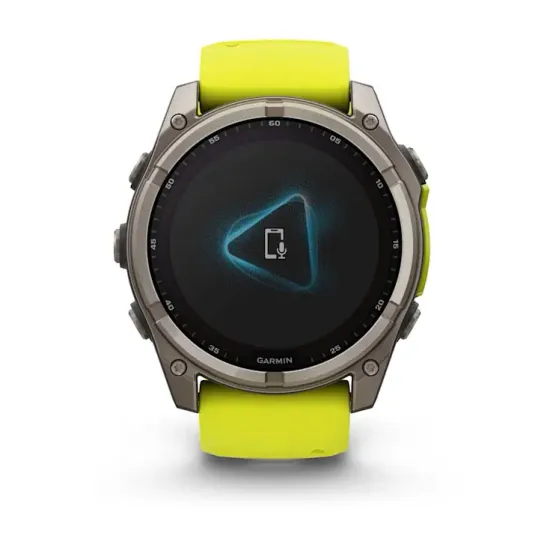 Мультиспортивные GPS часы Garmin Fenix 8X (51 mm) Solar, Sapphire Titanium with Amp Yellow/Graphite Silicone Band 010-02907-21