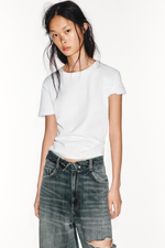 ДЖИНСЫ TRF СО СРЕДНЕЙ ПОСАДКОЙ И ОТЛОЖНЫМ ПОЯСОМ — ZARA