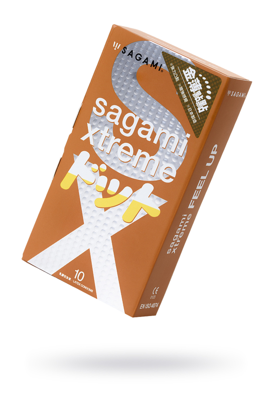 Продлевающие презервативы Sagami Xtreme Feel Up с точками, 10 шт