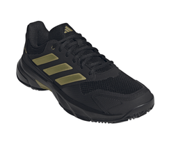 Meskie buty tenisowe Adidas CourtJam Control 3 - core black/gold metallic/core black