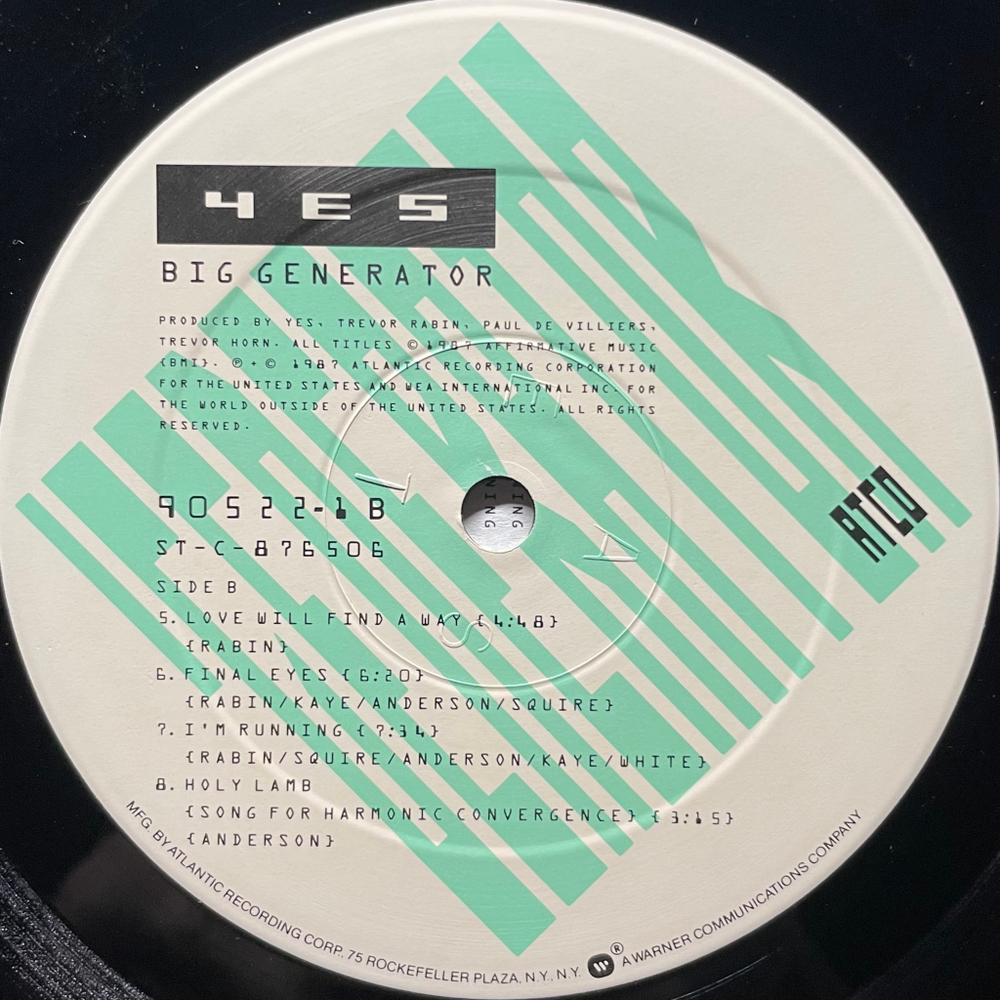 Yes ‎– Big Generator (США 1987г.)