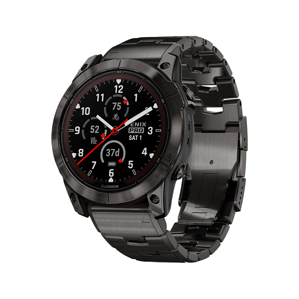 Умные часы Garmin Fenix 7X Pro, 51mm, Sapphire Solar Carbon Gray Titanium Band (010-02778-30)