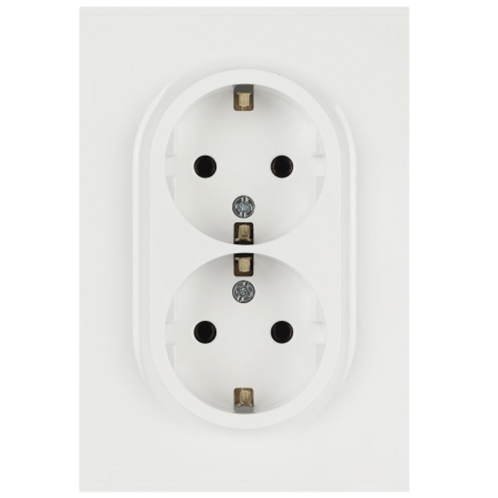 Розетка ЭРА Arktik 16-2104-01 двойная с заземлением 2X2P+E Schuko 16А-250В белый | Эра Arktik