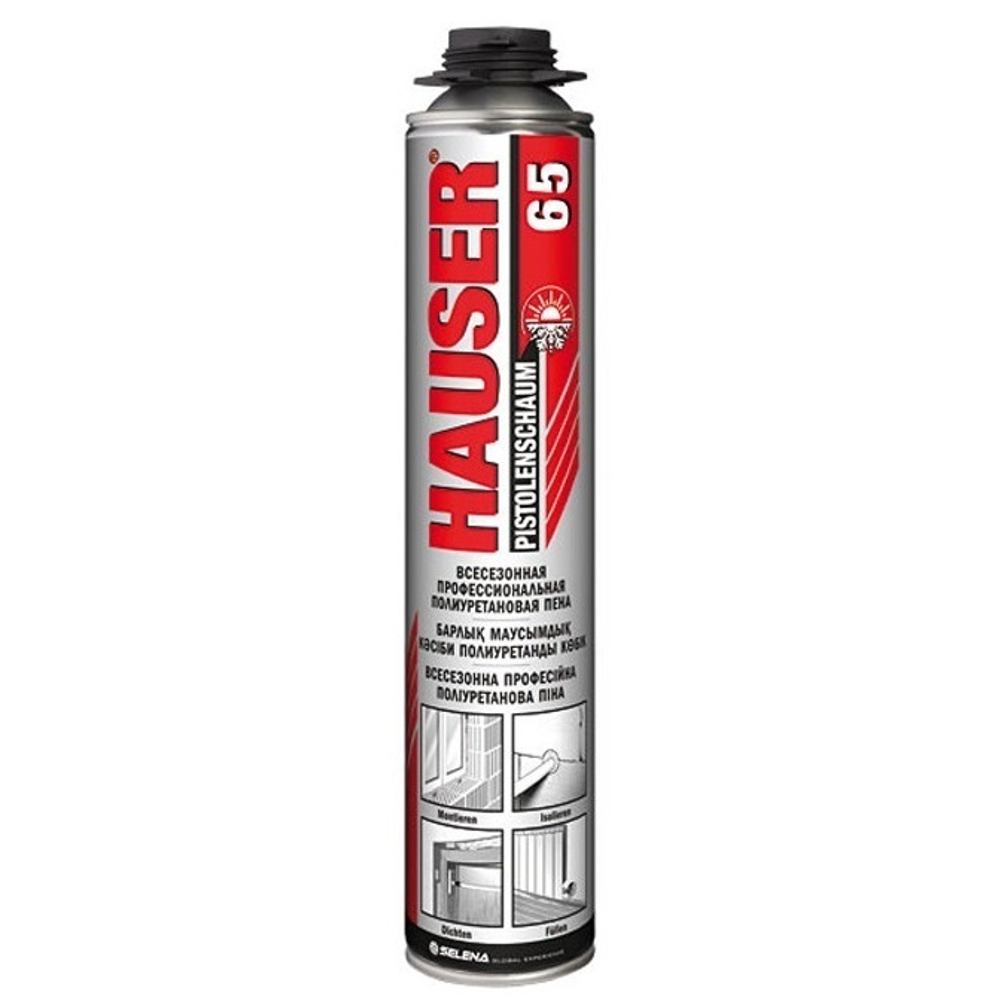 Пена монтажная HAUSER PRO, всесезонка 620мл.