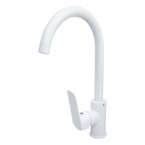 Смеситель для кухни 35k MIXLINE МЛ15-031(ML15-031W) выс.излив б/отв бок п/гайку (без подводки)БЕЛЫЙ