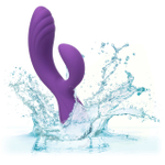 Фиолетовый вибромассажер-кролик Stella Liquid Silicone “C” Curve - 19 см. (Цвет: фиолетовый)