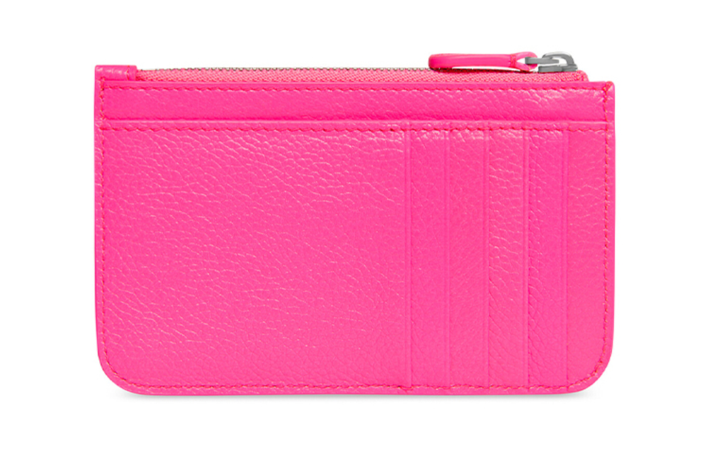Balenciaga Cash Grained Calfskin Card Holder Card Holder Large Women"s Pink