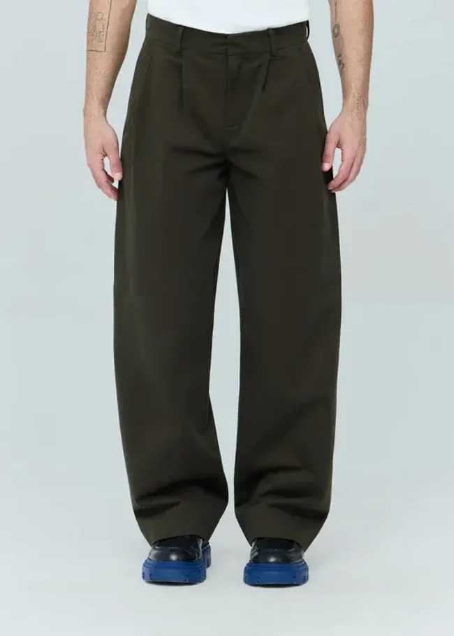 Брюки широкие | dark green