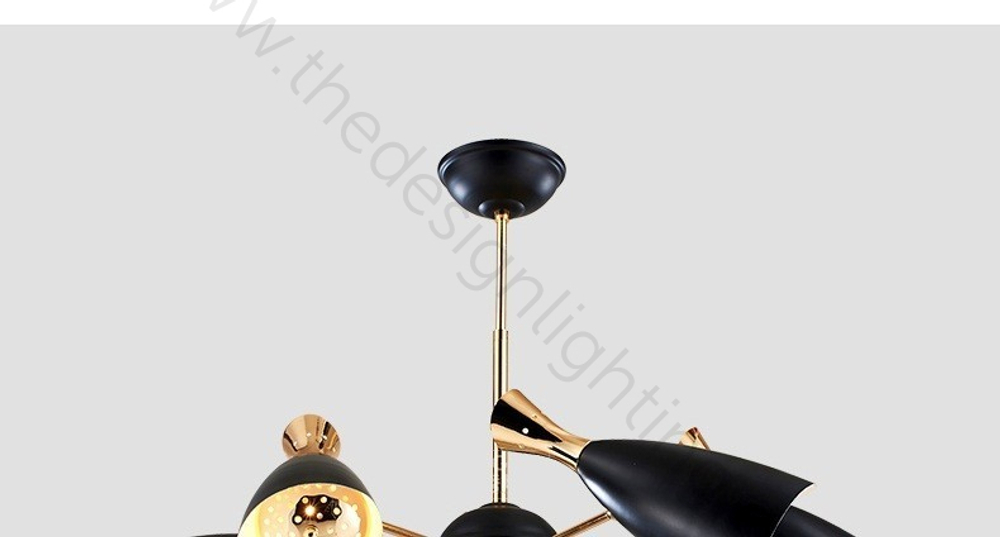 Ceiling design lamp  Duke by Delightfull (6 lampshades,  Black)