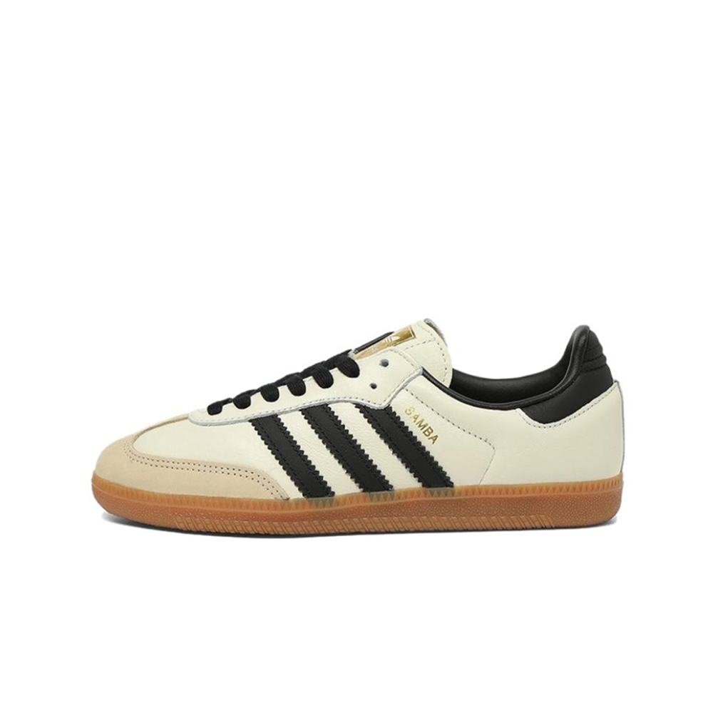 alt="adidas Samba OG WMNS Cream White Sand Strata ID0478 женские кроссовки бежевого цвета вид сбоку на белом фоне"