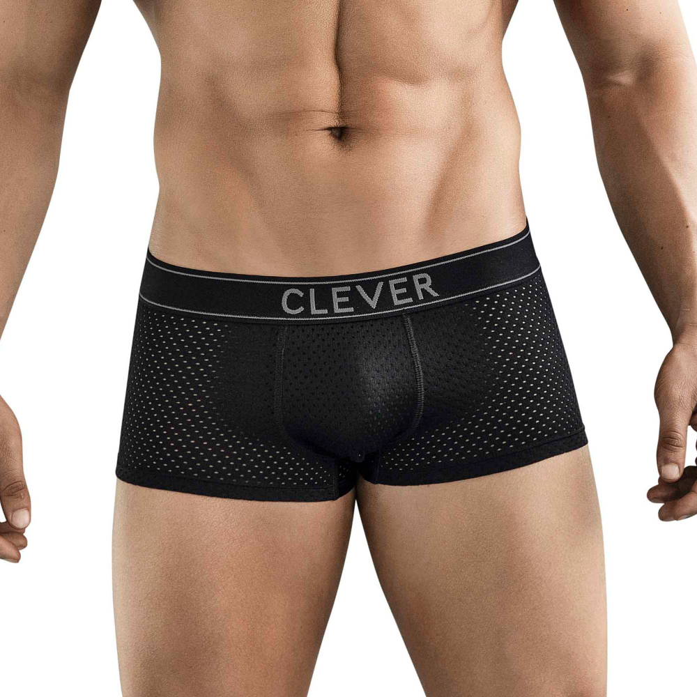 Черные перфорированные трусы-хипсы Clever Ambar Trunks