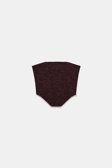 ZARA ТОП В БЕЛЬЕВОМ СТИЛЕ, ШОКОЛАДНЫЙ