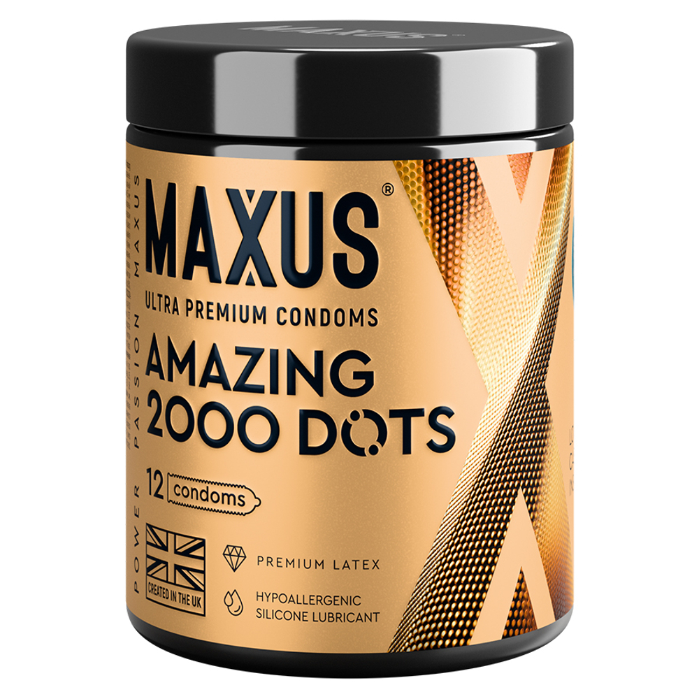 Набор презервативов с точками в металлическом кейсе Maxus 2000 Amazing Dots №12