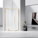Душевой уголок Vincea Слим-Н (Slim-N) VSP-4SN900CLG, 900*900, брашированное золото, стекло прозрачное