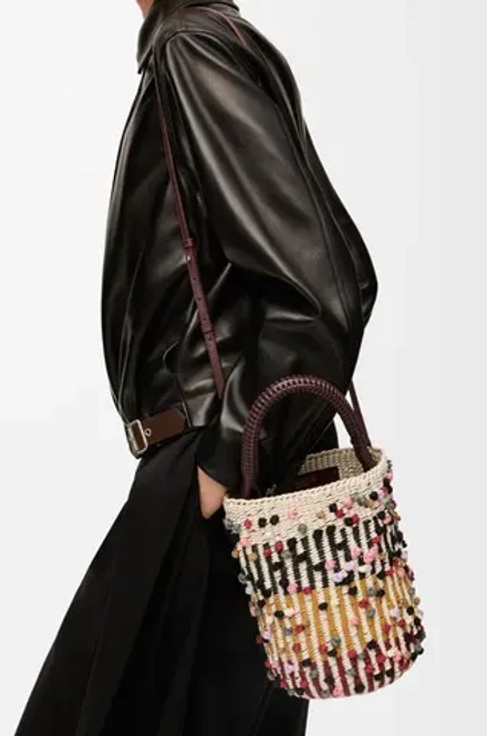 Loewe x Albers Сумка-корзинка плетеная из кожи, разноцветный