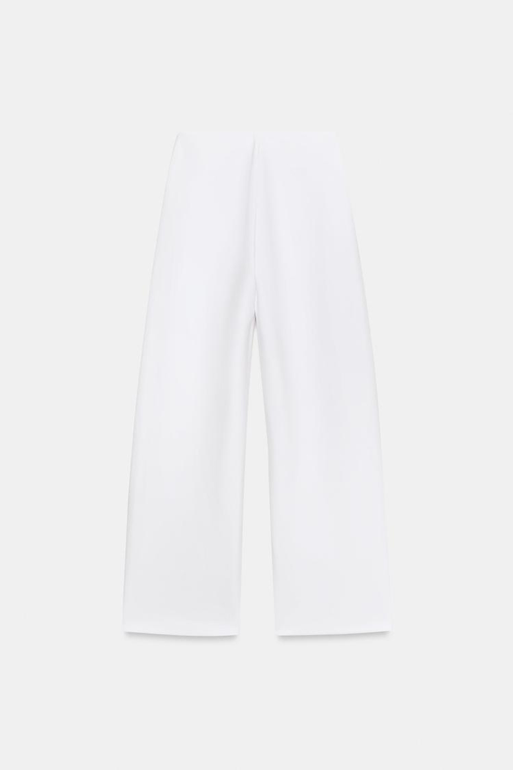 ZARA БРЮКИ BALLOON ИЗ ИНТЕРЛОКА, БЕЛЫЙ