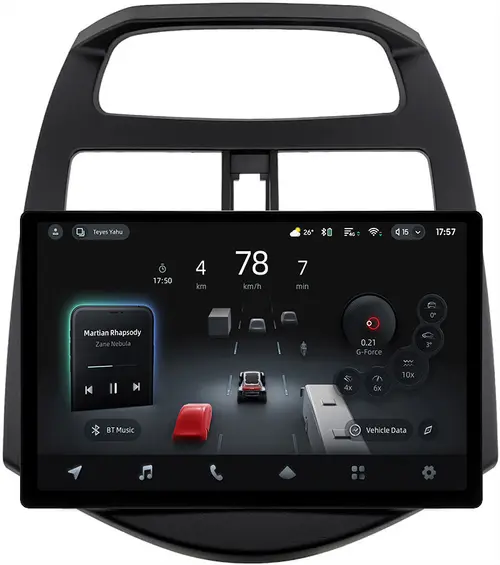 Магнитола для Chevrolet Spark M300 2009-2022, Ravon R2 (рамка матовая) - Teyes CC4-PRO монитор 13" 2K QLED на Android 13, Быстрейшая, Snapdragon 778G, ИИ, CarPlay, DSP, 4G SIM-слот