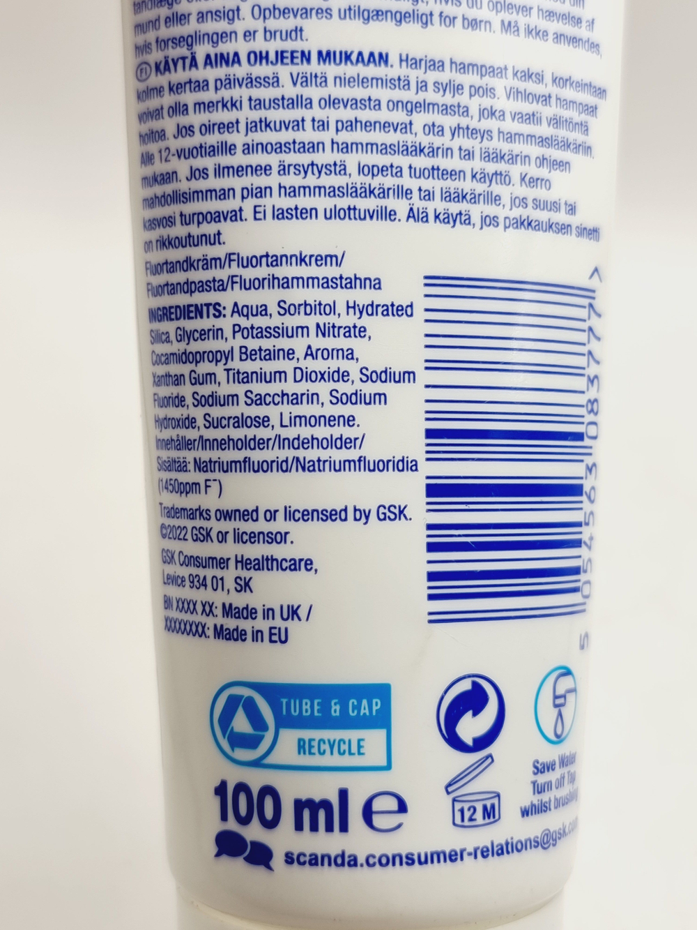 Зубная паста Sensodyne Original 100 мл (из Финляндии)