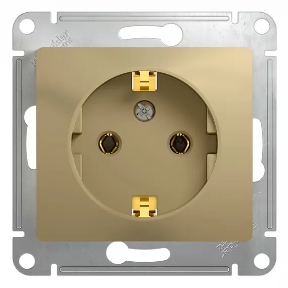 Розетка с заземлением без шторок Systeme Electric Glossa Титан GSL000443