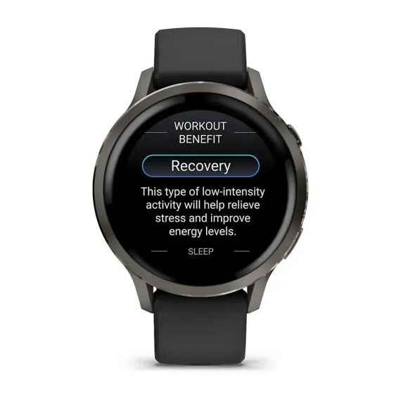 Умные часы Garmin Venu 4 41 мм, сланцевый корпус, черный силиконовый ремешок