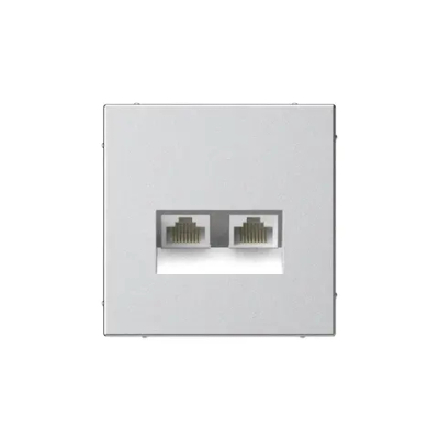 ARTGALLERY РОЗЕТКА двойная компьютерная RJ45+RJ45, кат. 5е, механизм, АЛЮМИНИЙ