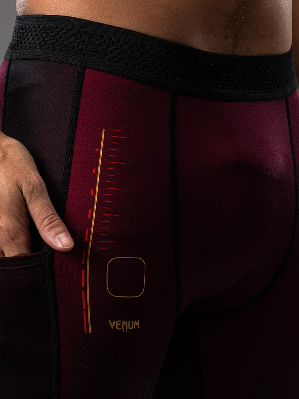 Тайтсы Venum Tactical XT Black/Burgundy/Gold