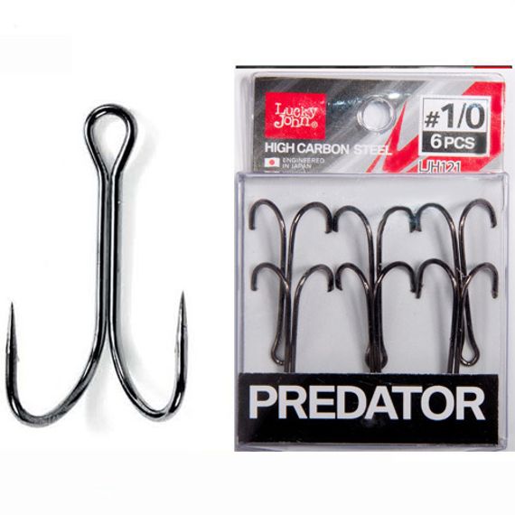 Крючки-двойники Lucky John PREDATOR LJH121 №1, 6 шт.