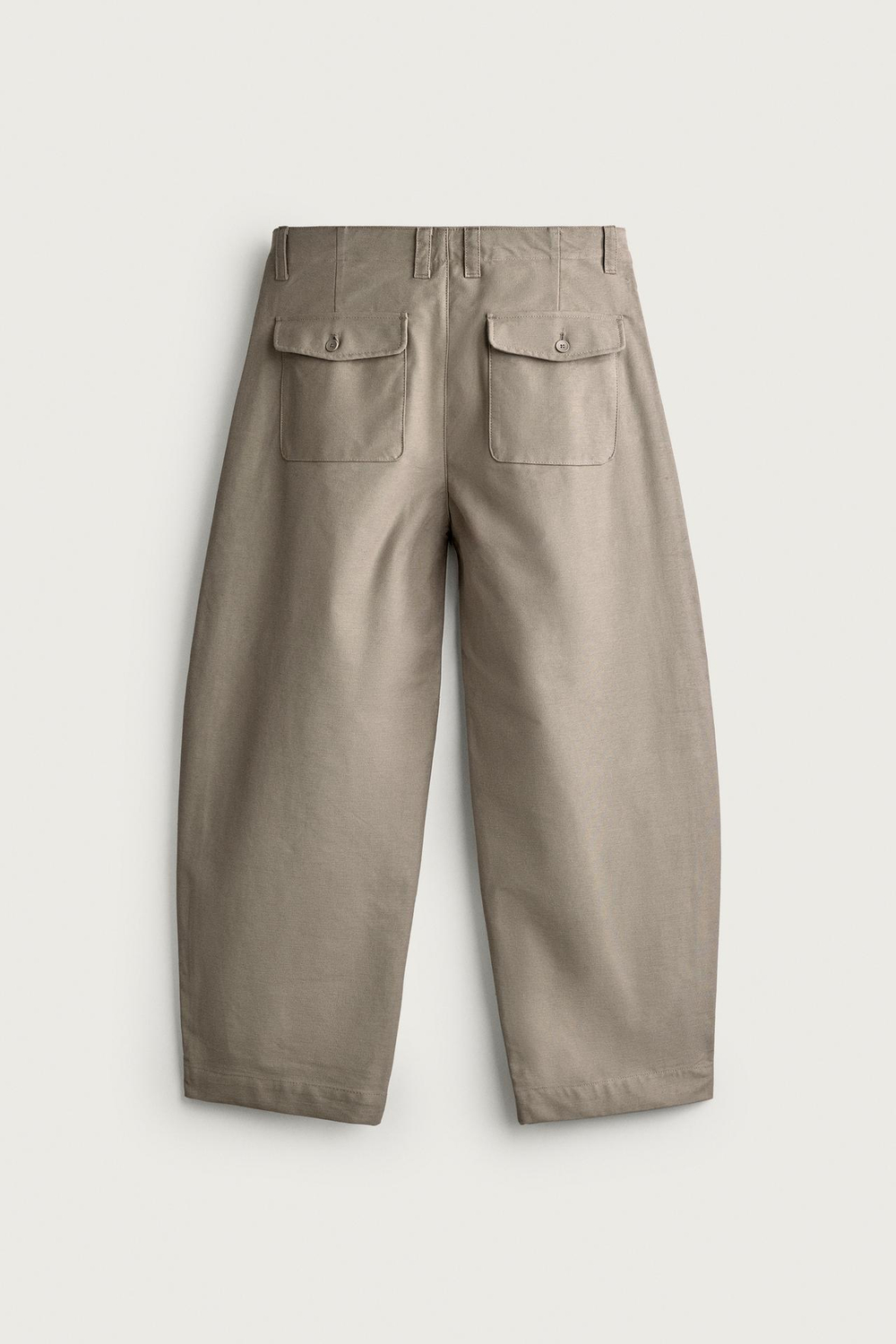 ZARA БРЮКИ BALLOON FIT, СЕРО-КОРИЧНЕВЫЙ