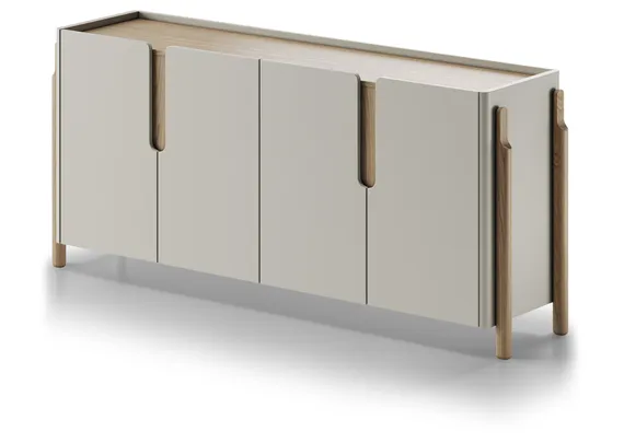 Комод Basic 4 двери ширина 180 см (серо-бежевый)