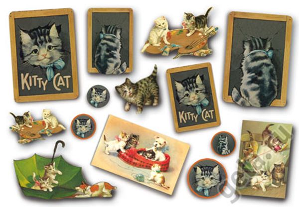 Бумага рисовая 48х33 см, Кошки, 1 лист