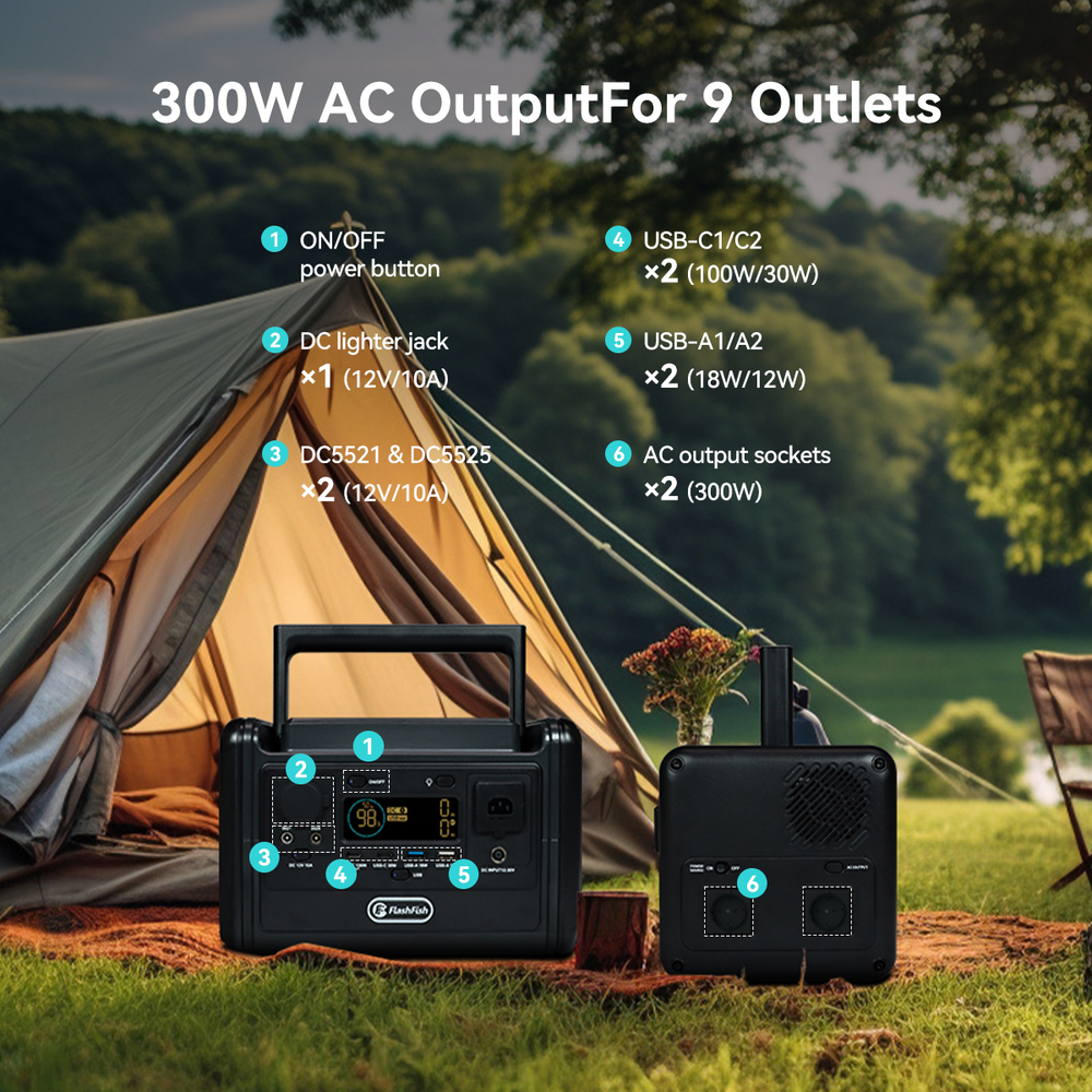 Электростанция портативная 230WH 72000mAh 300W Flashfish TELLUS-T300 PRO
