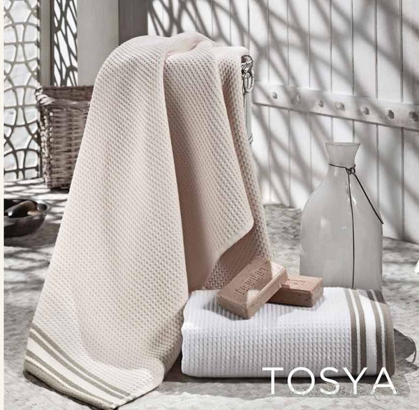 Полотенце 100х150 Hamam Tosya с кремовым коричневое