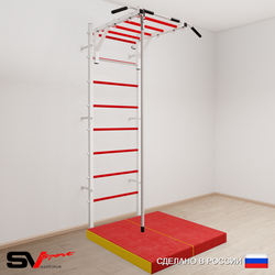 Шведская стенка Sv Sport усиленная 6294 (Турник рукоход/Канат/Мат 1м)