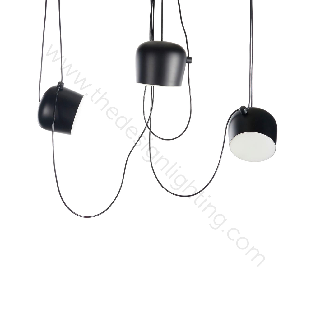 Pendant design lamp  AIM by Flos (3 lampshade ,  Black)