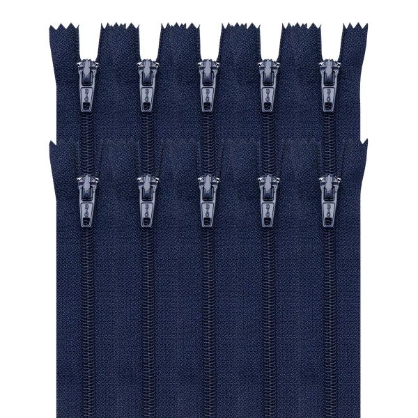 Молния спираль (витая) Т3 (3 мм) 1 зам., н/раз., 20 см, автомат, т.син, 30093, 10 шт