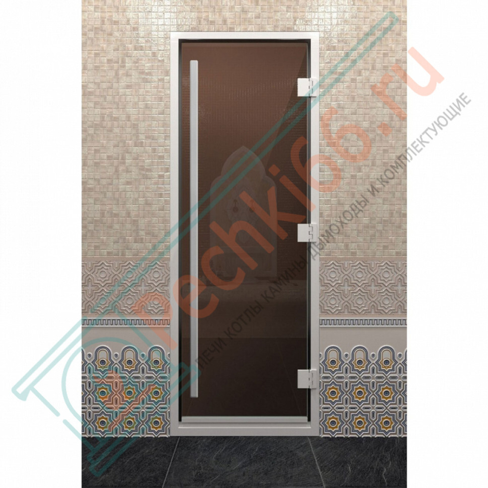 Стеклянная дверь DoorWood «Хамам Престиж Бронза» 210х90 см в Кирове