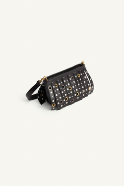 ZARA КОЖАНАЯ СУМКА ЧЕРЕЗ ПЛЕЧО С ЗАКЛЕПКАМИ — LIMITED EDITION, КОРИЧНЕВЫЙ