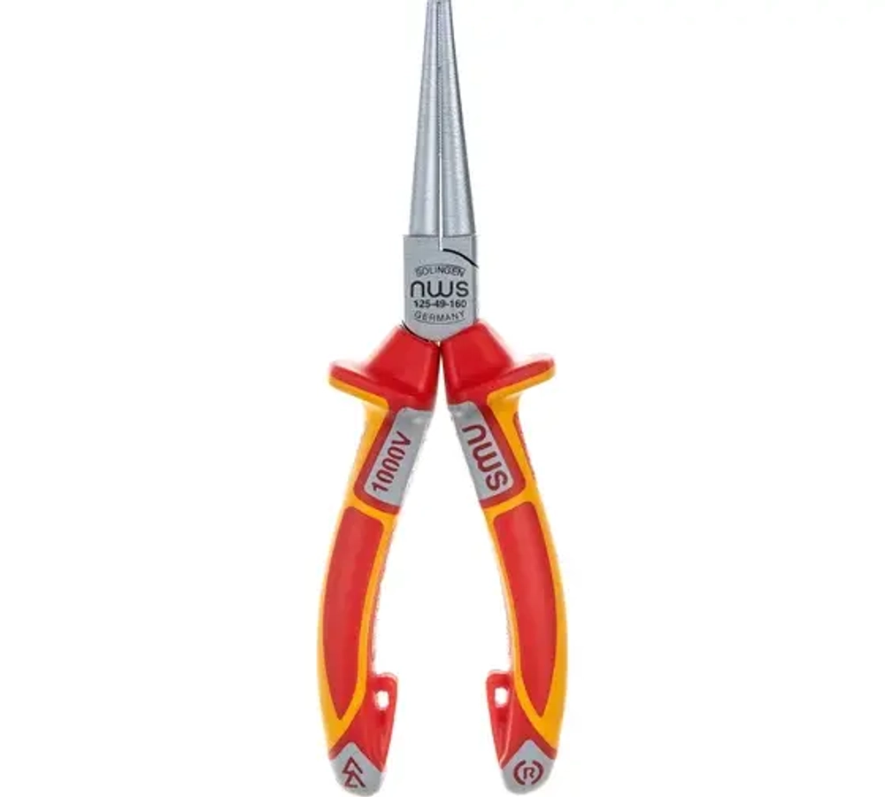 NWS Круглогубцы диэлектр. 1000В VDE 160 мм, покрытие Crom, рукоятки SoftGripp 3K