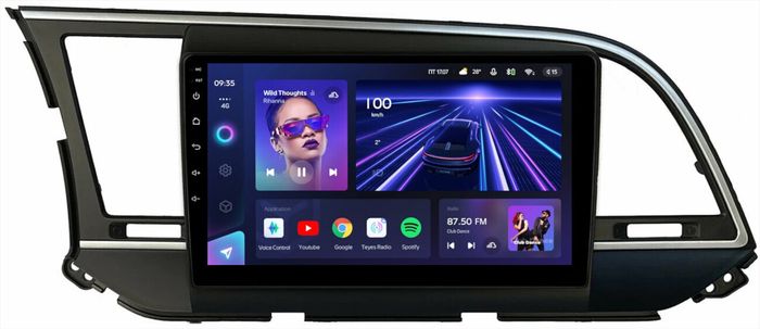 Магнитола для Hyundai Elantra 6 2016-2018 (штатная КЗВ, рамка тип 1) - Teyes CC3L монитор 9" IPS на Android 10, CarPlay, 4G SIM-слот