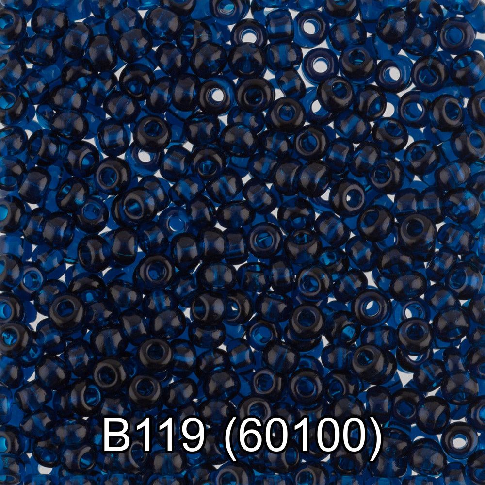 Бисер Gamma 10/0 (2.3 мм), 50 г, B119 т.голубой, 60100, круглый 2