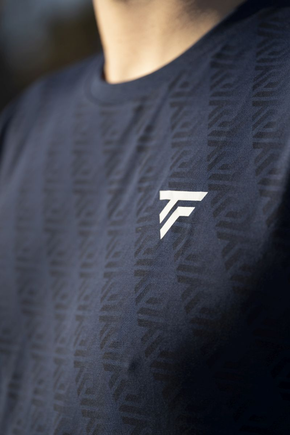 Мужская теннисная футболка Tecnifibre Graphic Stretch - небесный