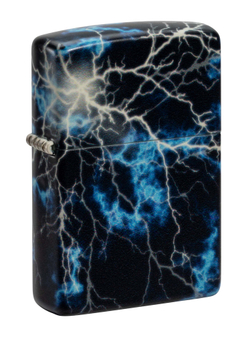 Зажигалка Zippo Lightning с покрытием Glow In The Dark Green, латунь/сталь, черная, 38x13x57 мм