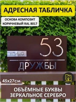 Адресная табличка на дом с объемными буквами